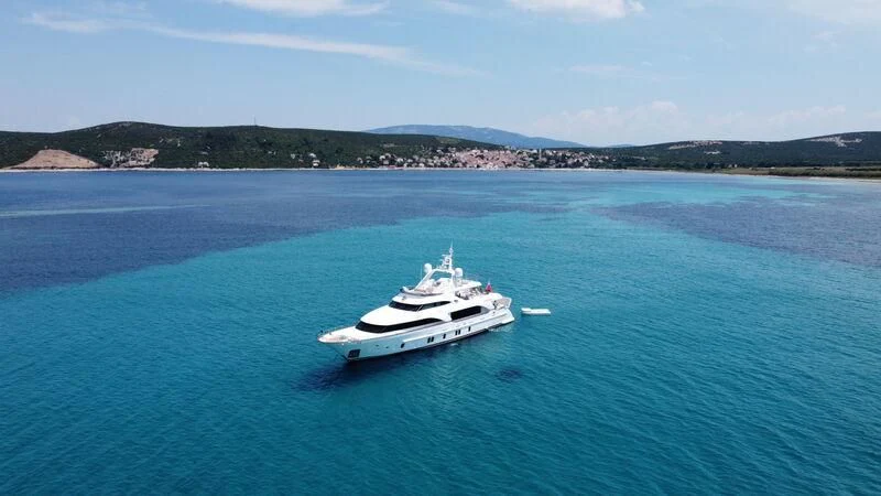a boat in the water aboard MIAMAA Yacht for Sale