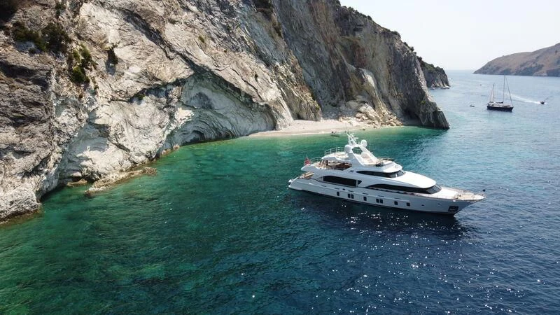 a boat on the water aboard MIAMAA Yacht for Sale