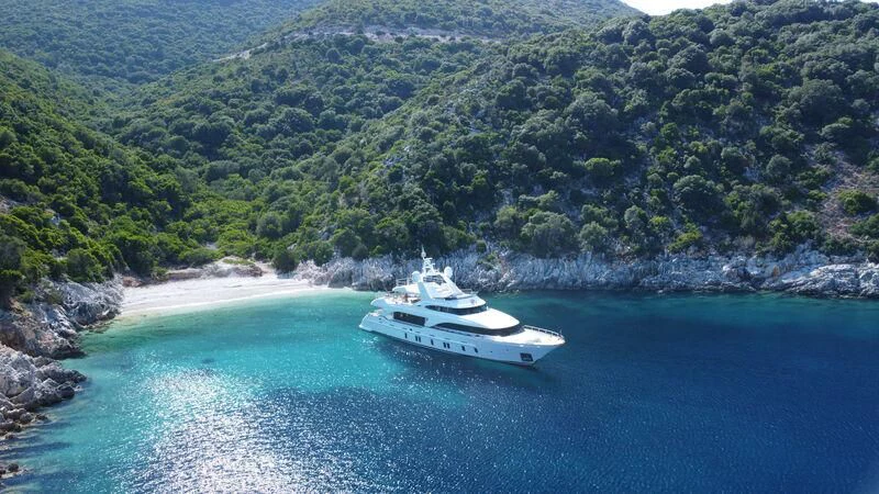 a boat in the water aboard MIAMAA Yacht for Sale