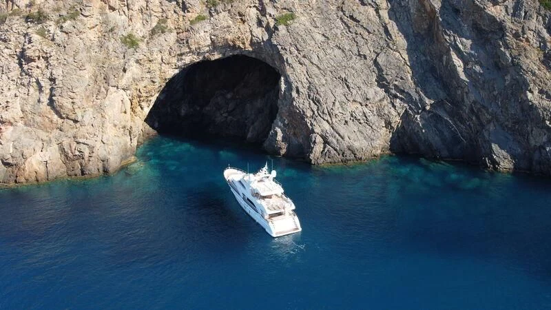 a boat in the water aboard MIAMAA Yacht for Sale