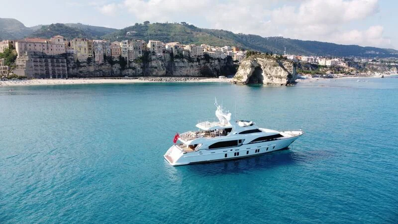 a boat on the water aboard MIAMAA Yacht for Sale