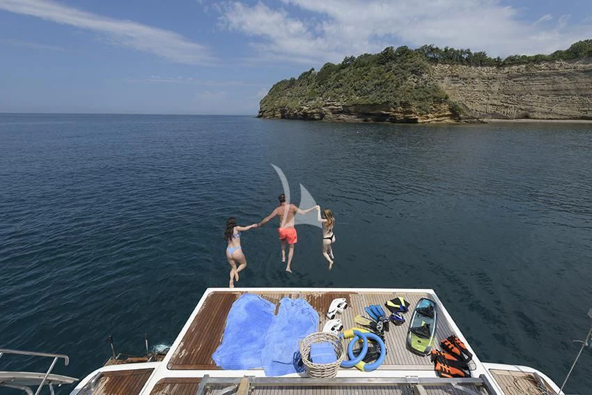 a group of people on a boat aboard ANNE MARIE Yacht for Sale
