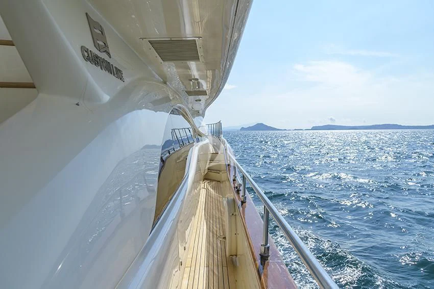 a boat on the water aboard ANNE MARIE Yacht for Sale