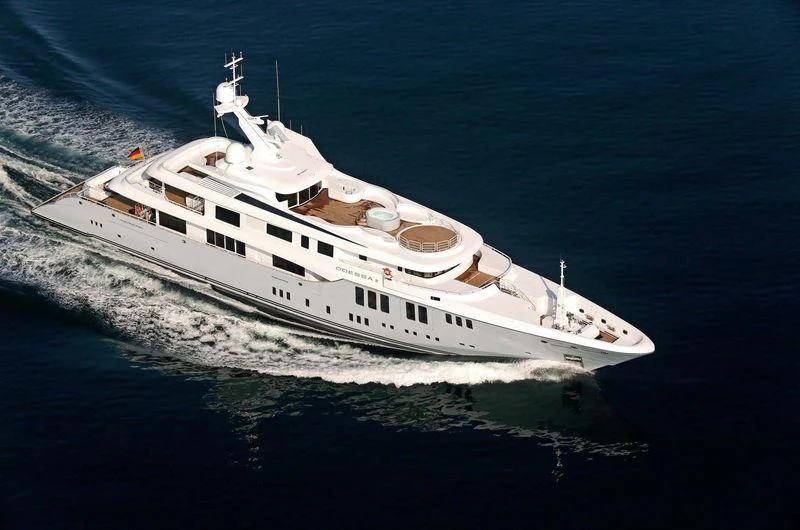 a ship in the water aboard ODESSA II Yacht for Sale
