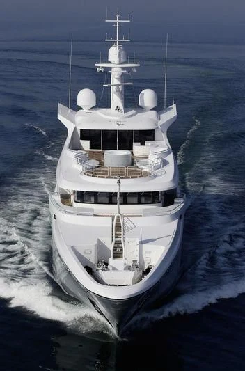 a large white ship aboard ODESSA II Yacht for Sale