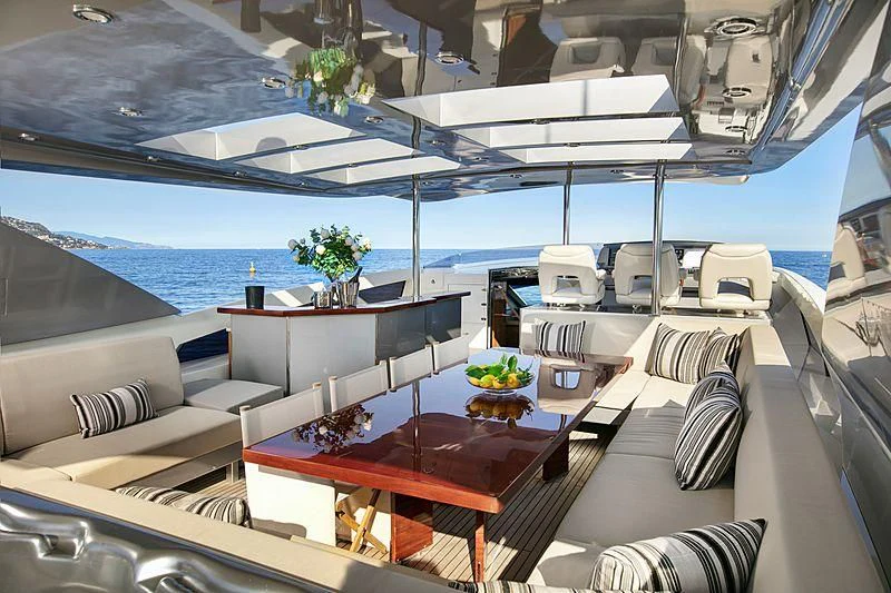 a room with a large boat aboard APMONIA Yacht for Sale