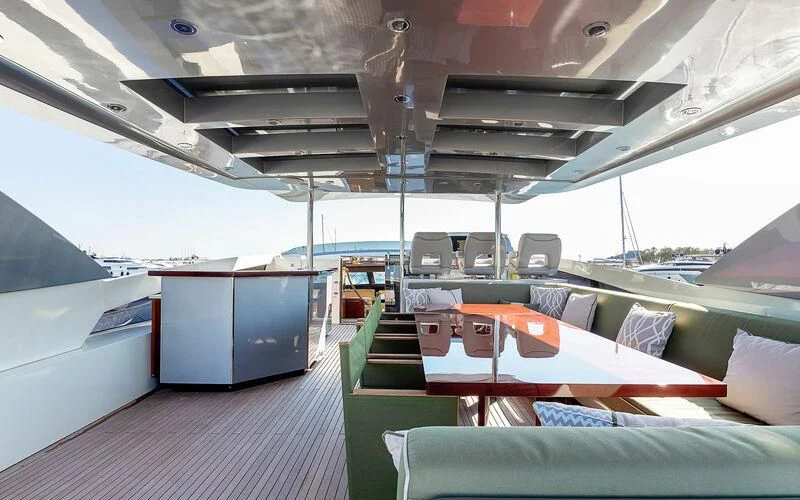 a boat on the water aboard APMONIA Yacht for Sale