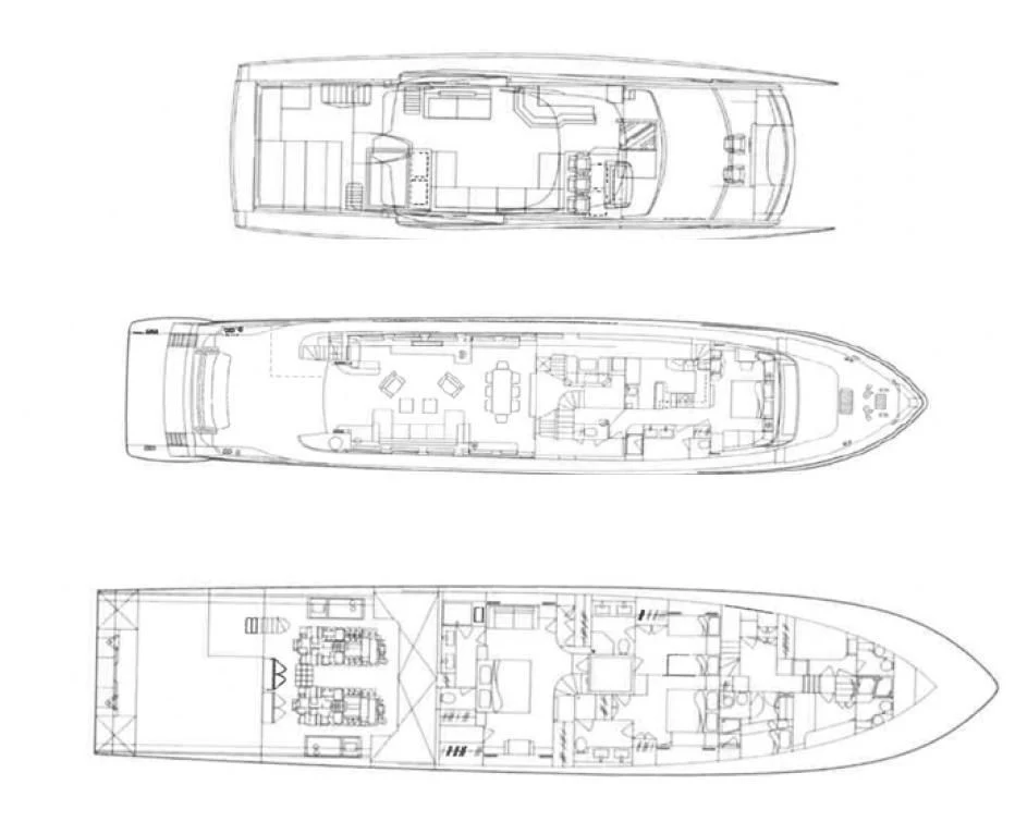diagram, engineering drawing aboard APMONIA Yacht for Sale