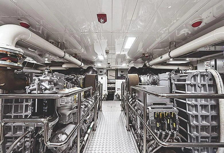 a room full of machines aboard MODUS Yacht for Sale