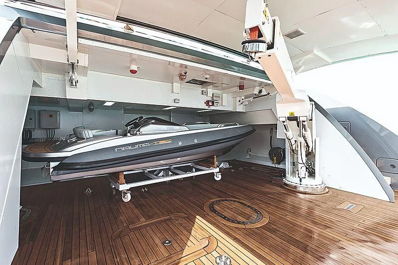 a large industrial machine aboard MODUS Yacht for Sale