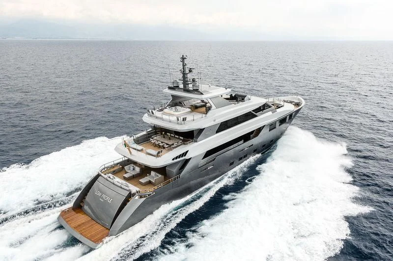 a military ship in the water aboard MODUS Yacht for Sale