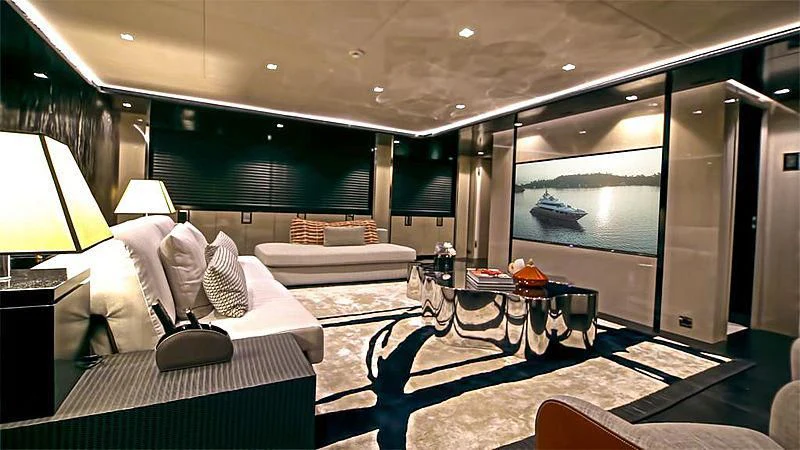 a room with a bed and a table aboard MODUS Yacht for Sale