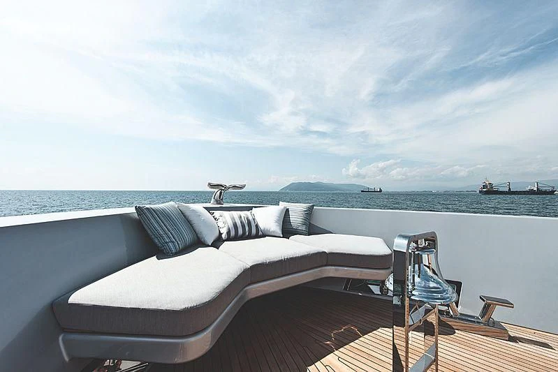 a bed on a boat aboard MODUS Yacht for Sale