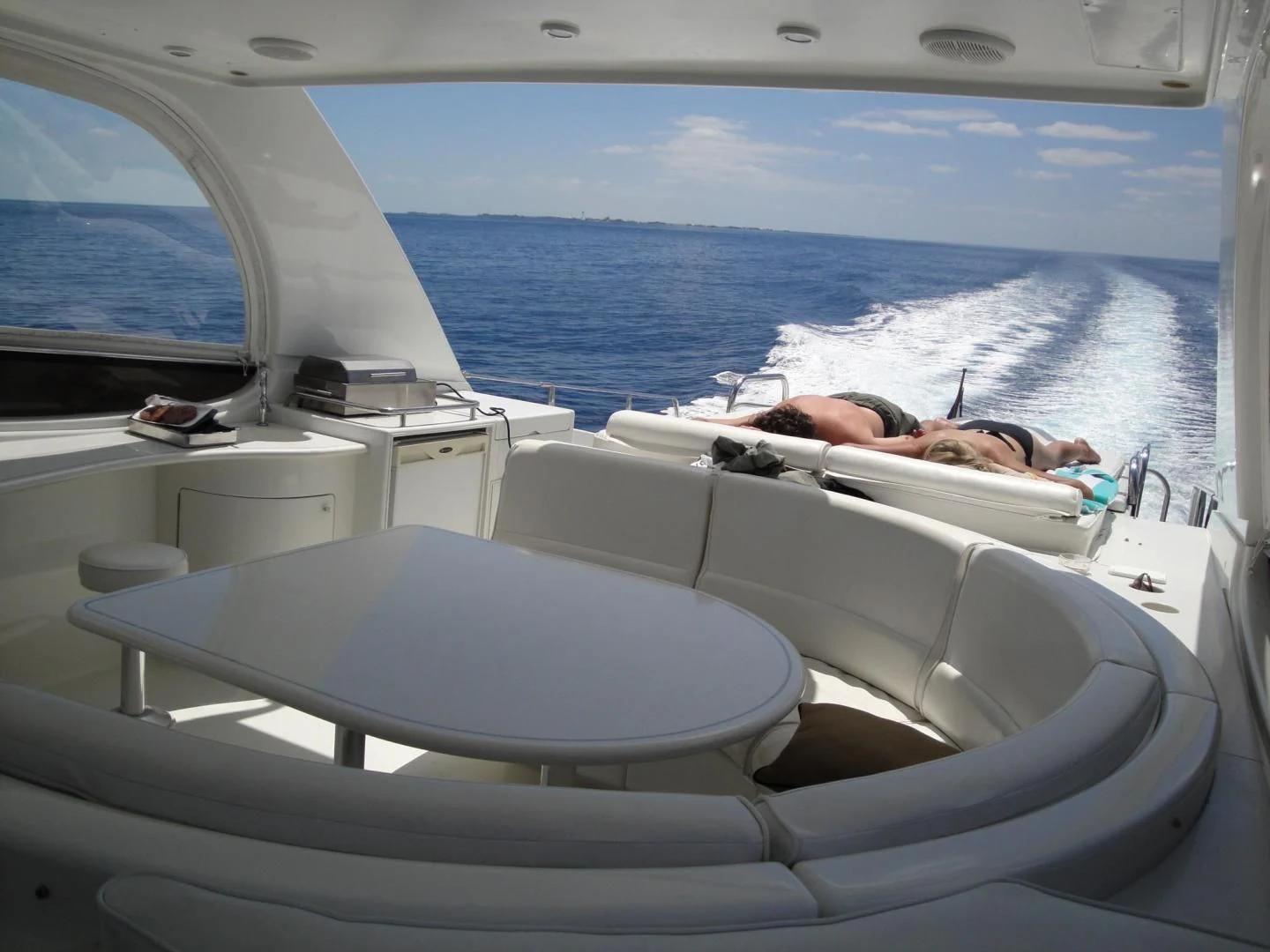a person sleeping on a boat aboard COMPANIONSHIP Yacht for Sale