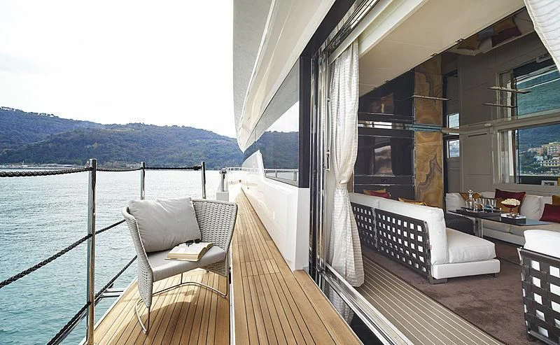 a boat on a deck aboard BELLA ITALIA Yacht for Sale