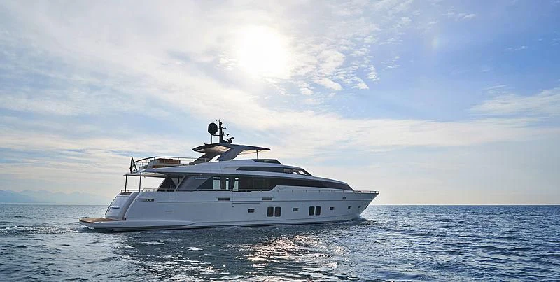a boat in the water aboard BELLA ITALIA Yacht for Sale