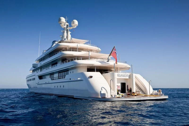 a large white boat in the water aboard ROMEA Yacht for Sale