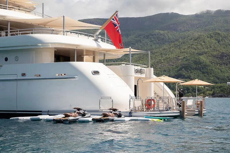a large white boat sits in the water aboard ROMEA Yacht for Sale