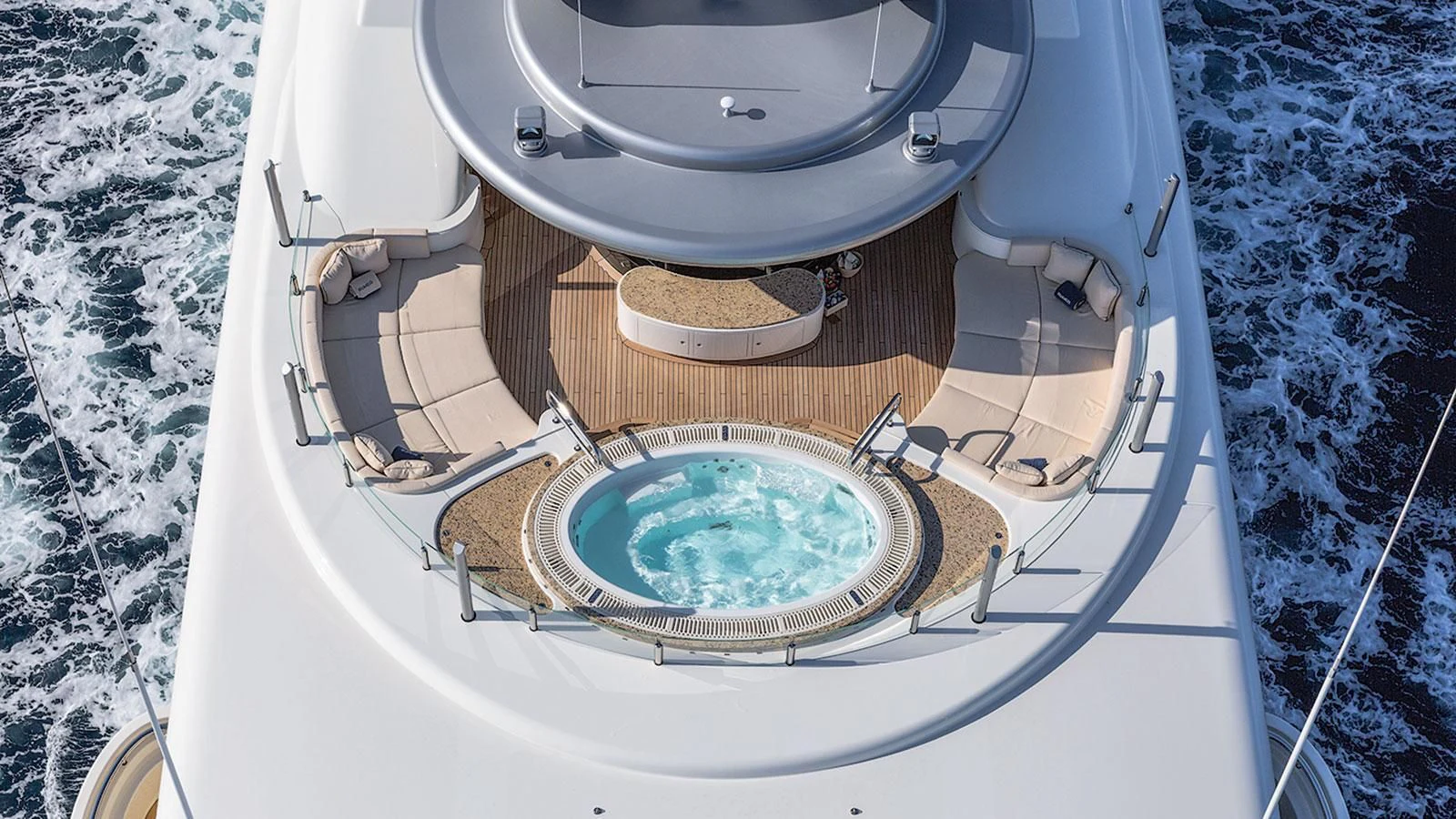 a toilet with a seat open aboard ROMEA Yacht for Sale