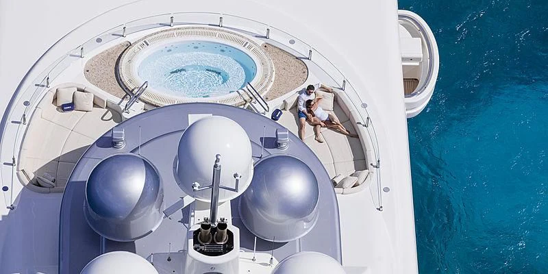 a person standing on a boat aboard ROMEA Yacht for Sale