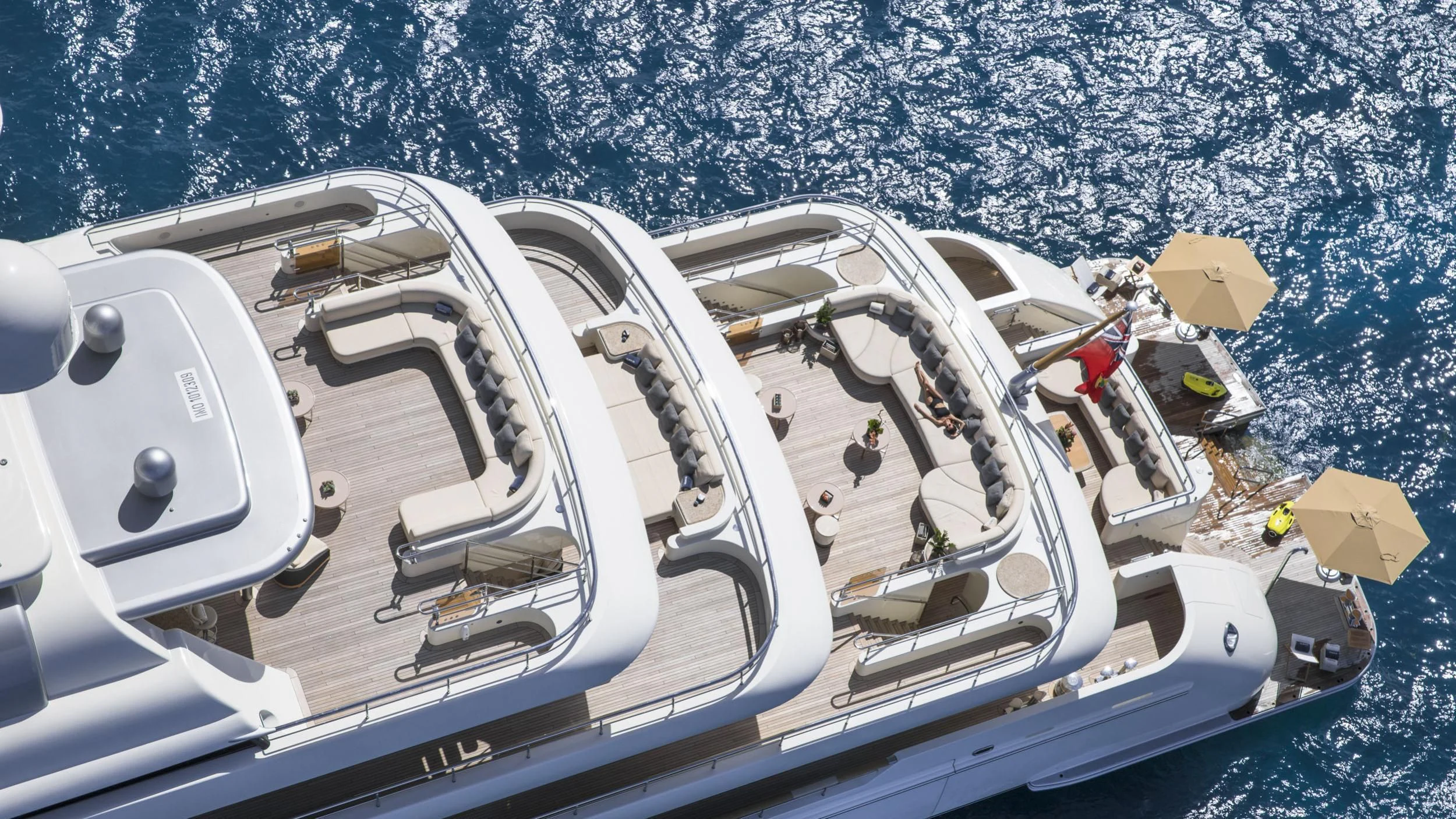 a satellite in space aboard ROMEA Yacht for Sale