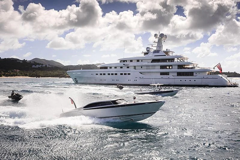 a large white ship on water aboard ROMEA Yacht for Sale