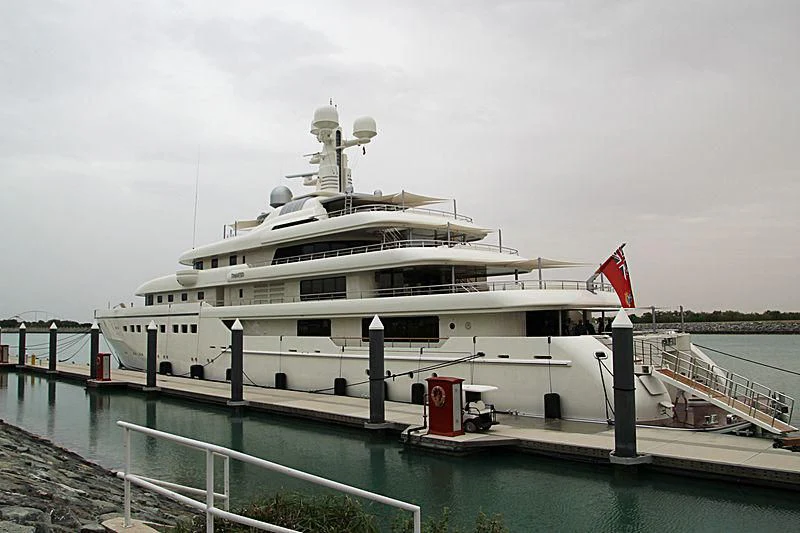 a large white ship docked aboard ROMEA Yacht for Sale