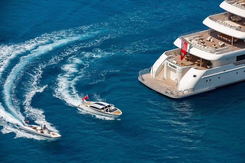 a boat and a boat in the water aboard ROMEA Yacht for Sale