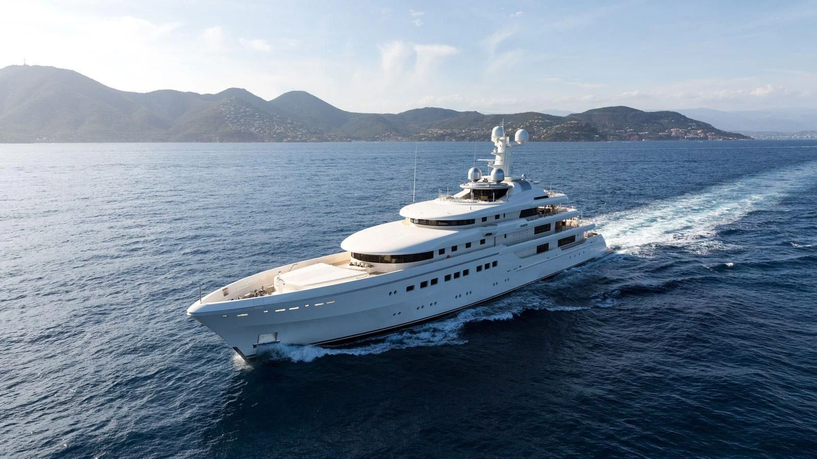 a white yacht in the water aboard ROMEA Yacht for Sale