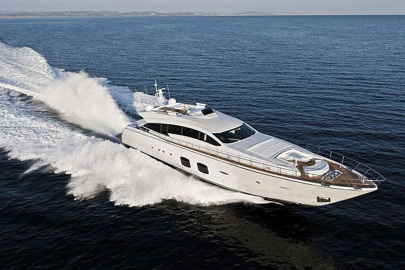 a white yacht on the water aboard LE CAPRICE IV Yacht for Sale