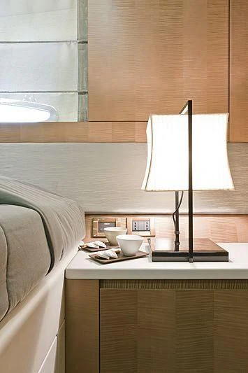 a lamp on a counter aboard LE CAPRICE IV Yacht for Sale