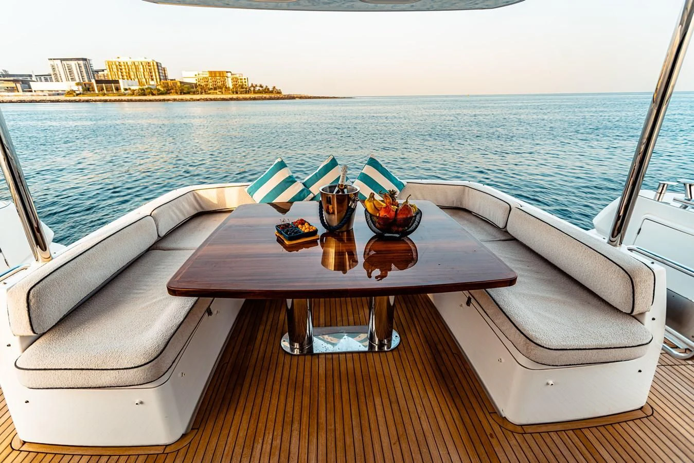 a boat on a table aboard FAT BOY Yacht for Sale