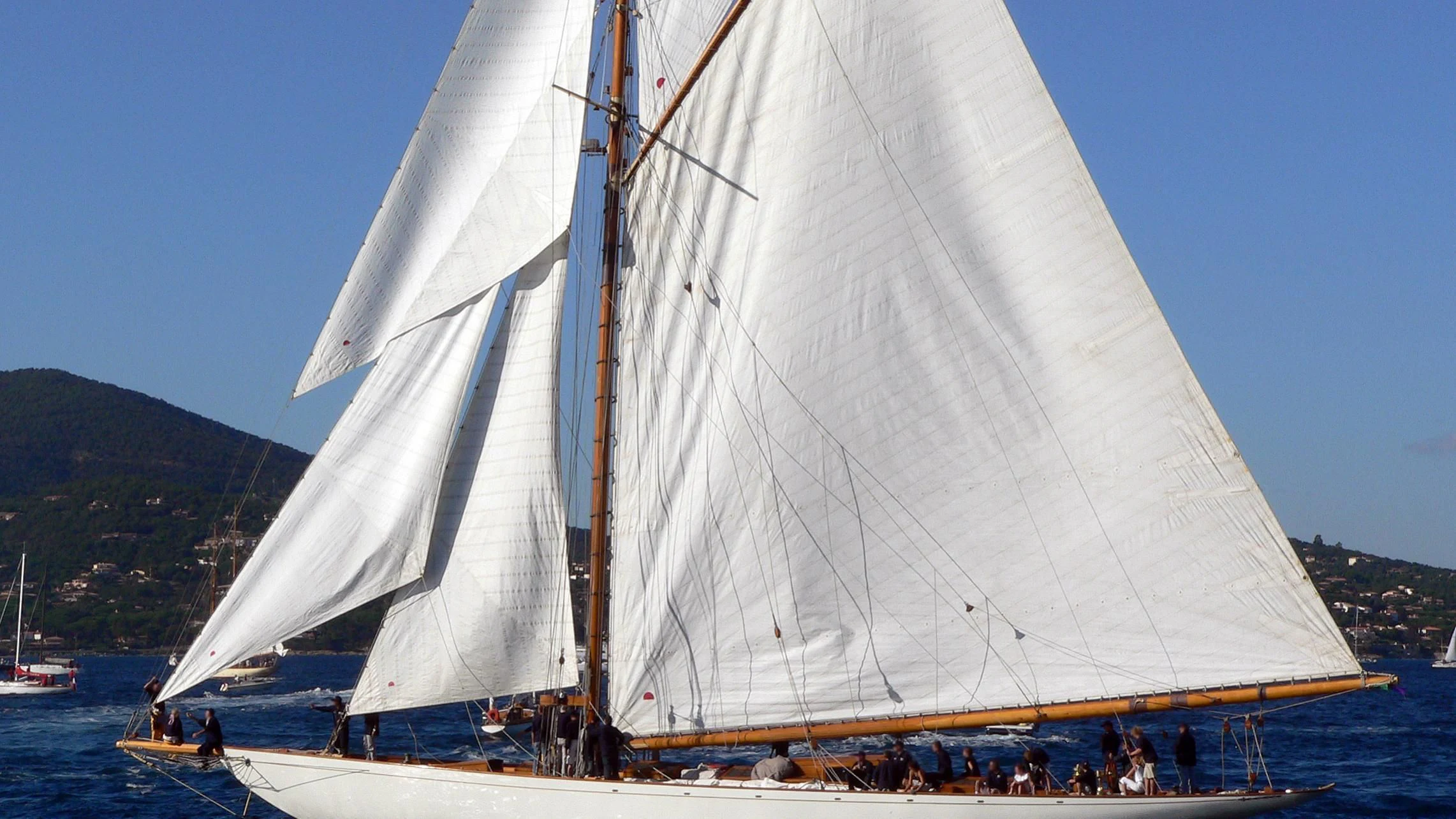 a large sailboat on the water aboard MOONBEAM IV Yacht for Sale