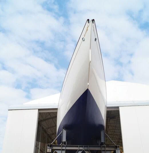 a white building with a white tent aboard MOONBEAM IV Yacht for Sale