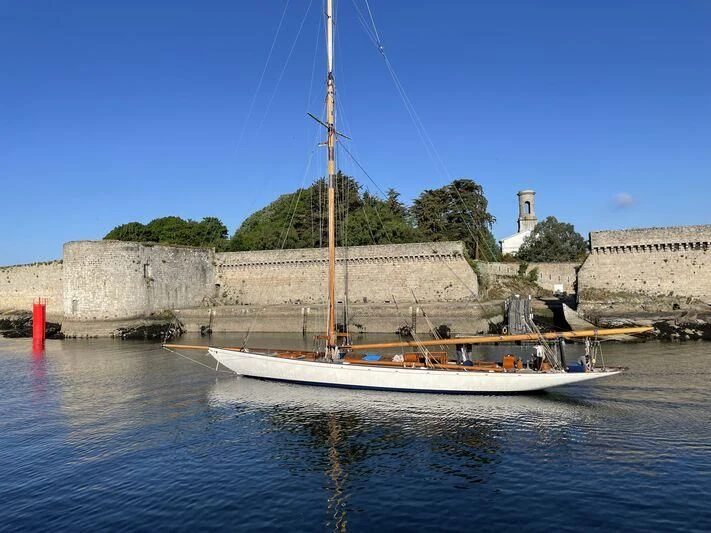 a sailboat in the water aboard MOONBEAM IV Yacht for Sale