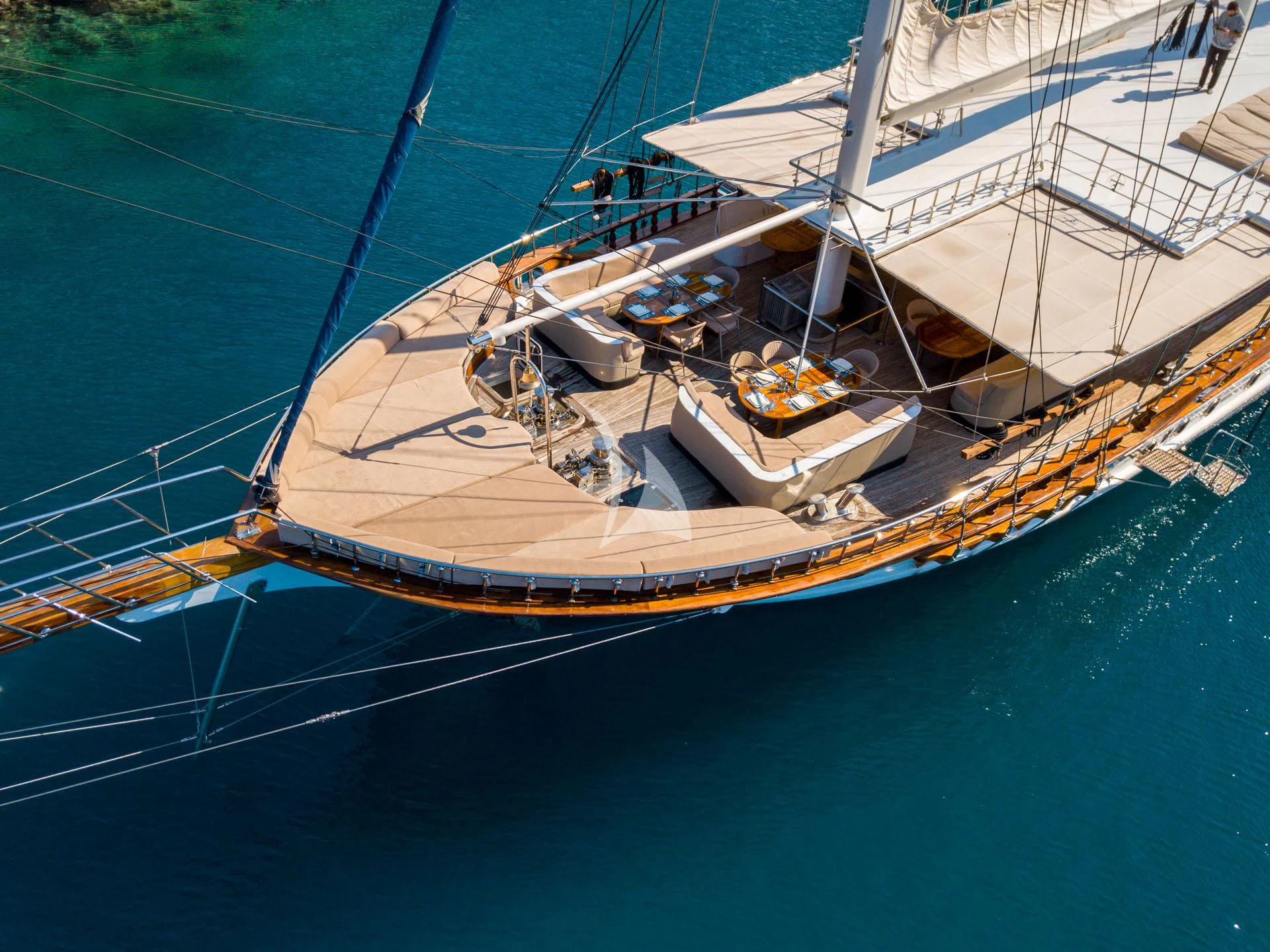 a boat on the water aboard ADMIRAL Yacht for Charter