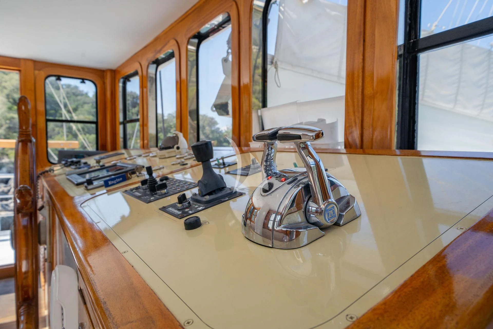 a machine on the counter aboard ADMIRAL Yacht for Charter