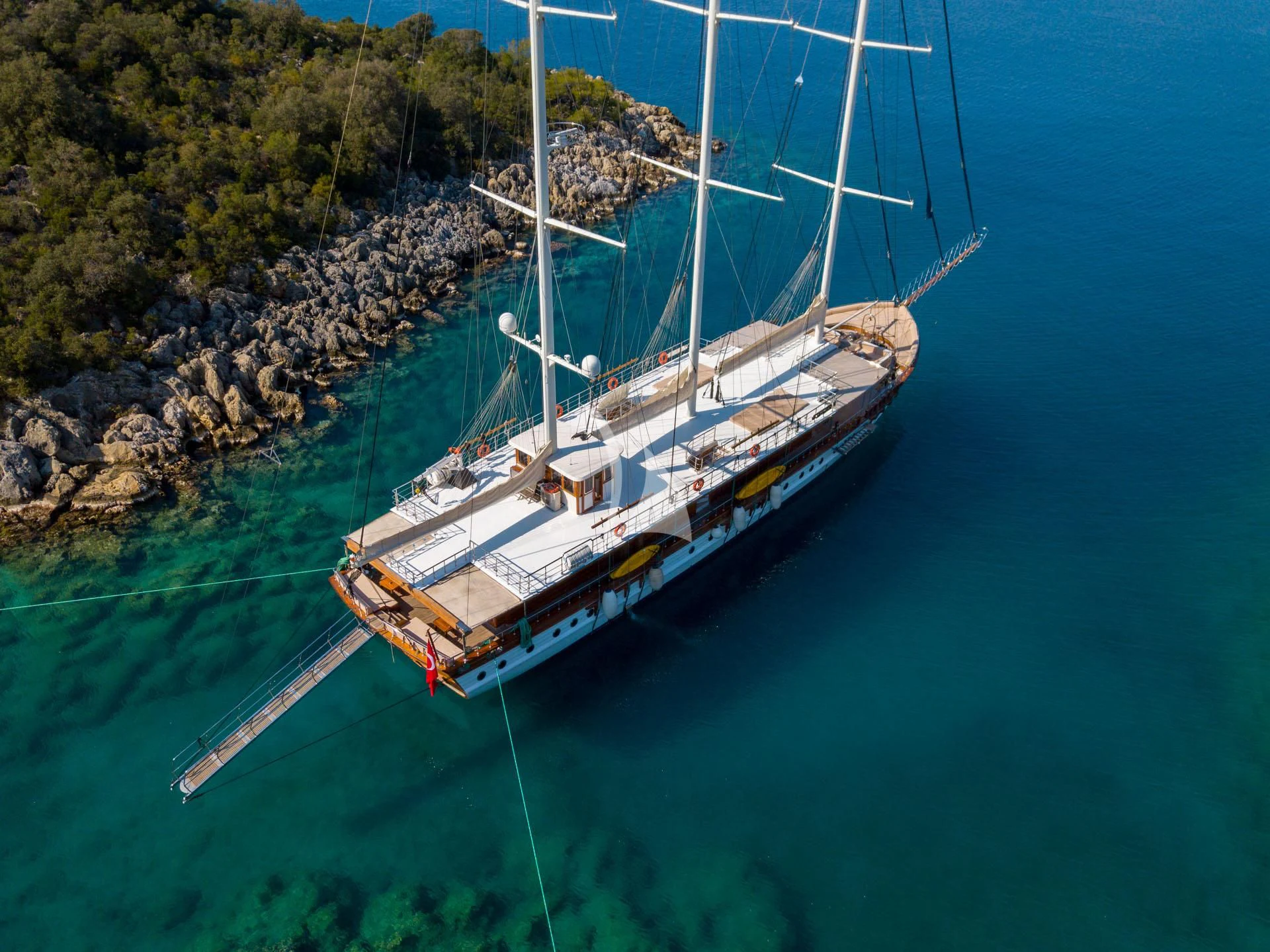 a boat in the water aboard ADMIRAL Yacht for Charter