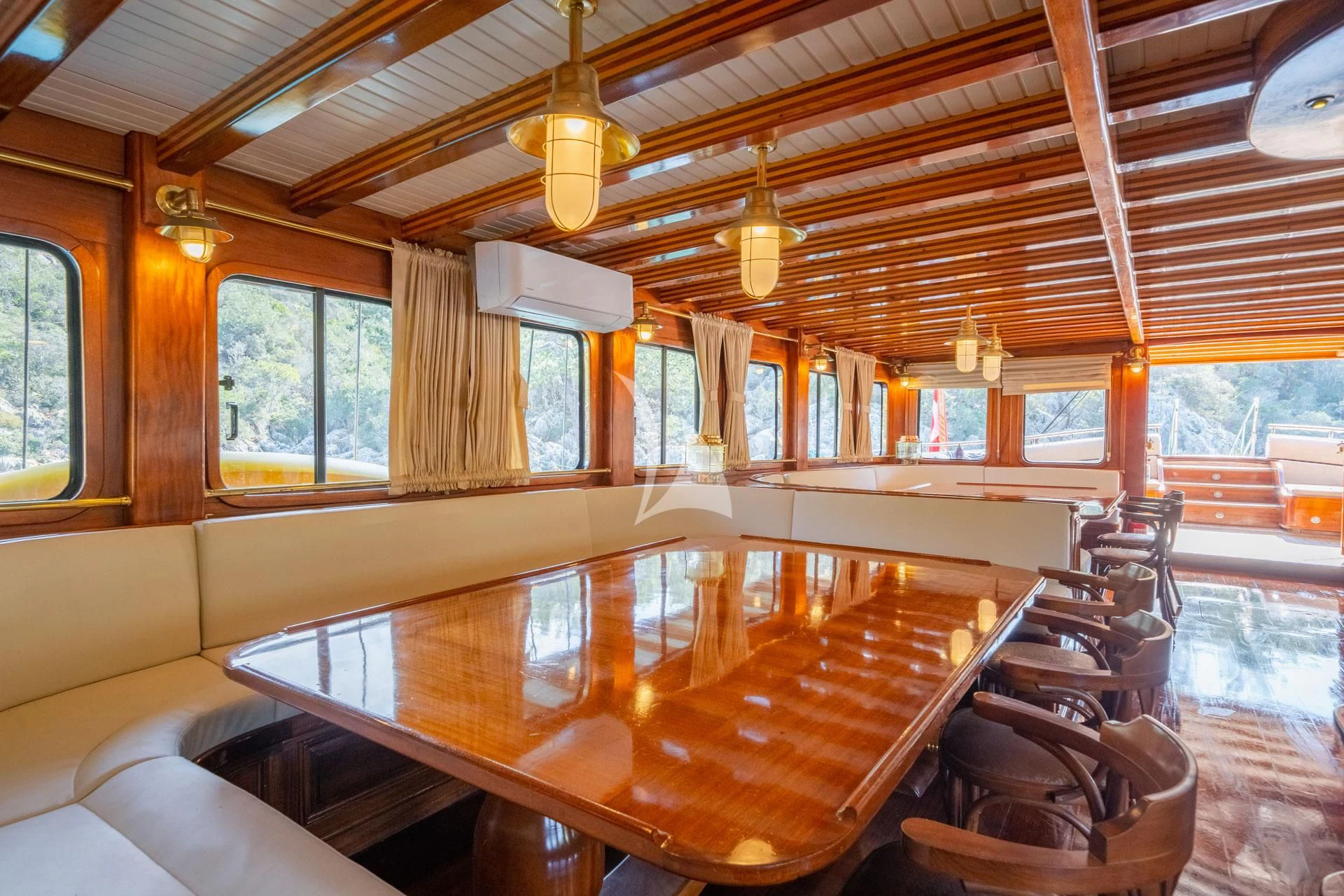 inside of a boat aboard ADMIRAL Yacht for Charter