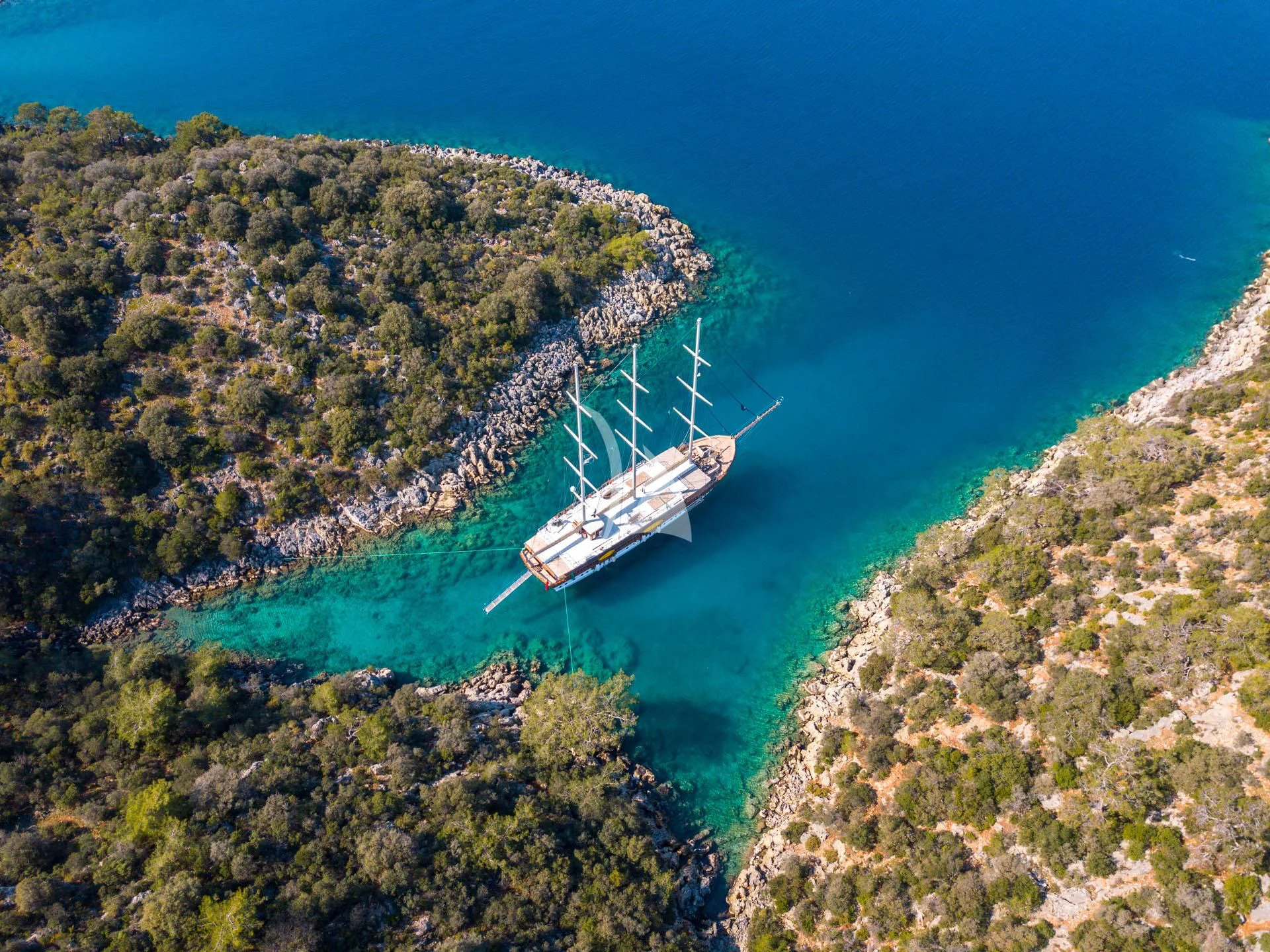 a large white boat in the water aboard ADMIRAL Yacht for Charter