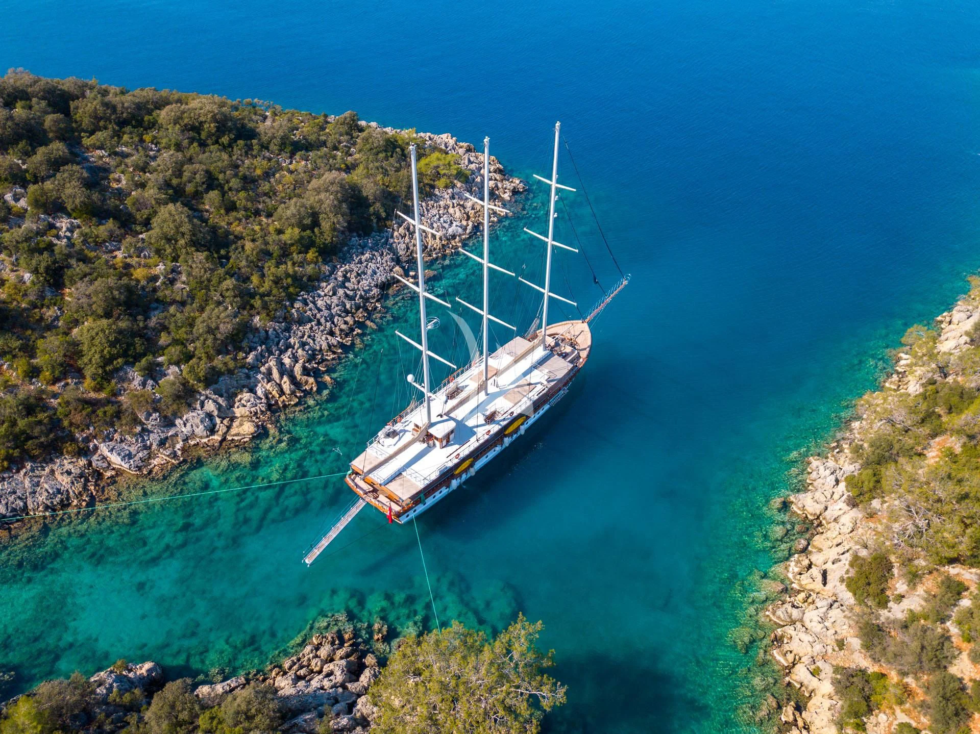 a boat on the water aboard ADMIRAL Yacht for Charter