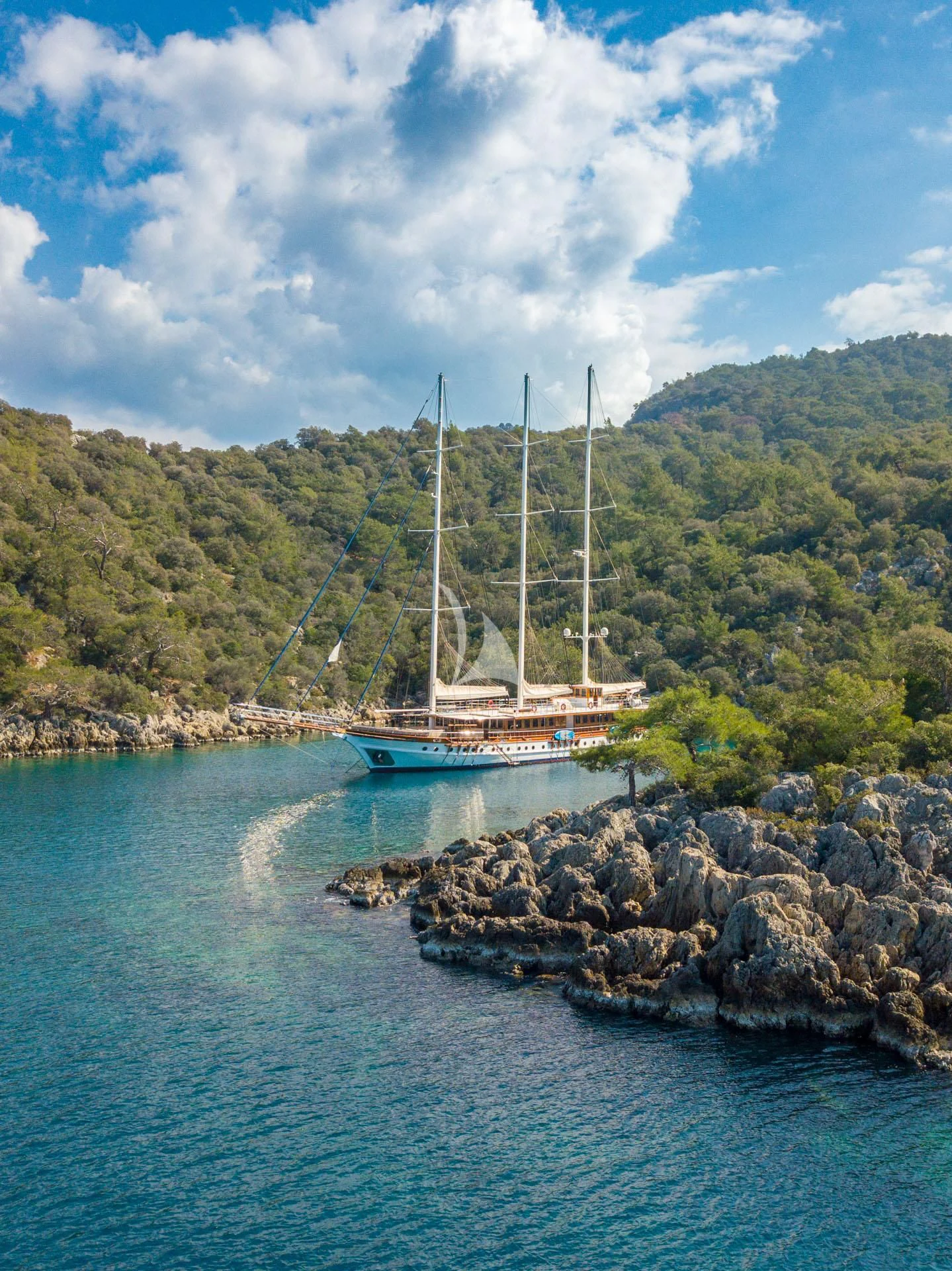 a boat on the water aboard ADMIRAL Yacht for Charter