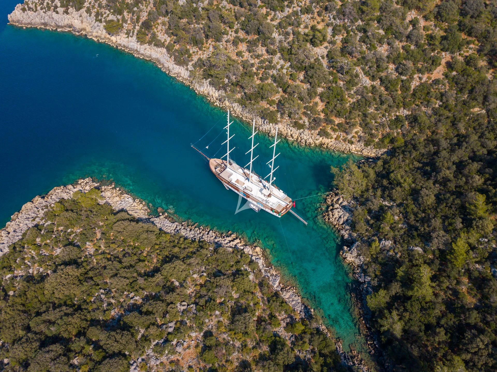 a boat in the water aboard ADMIRAL Yacht for Charter
