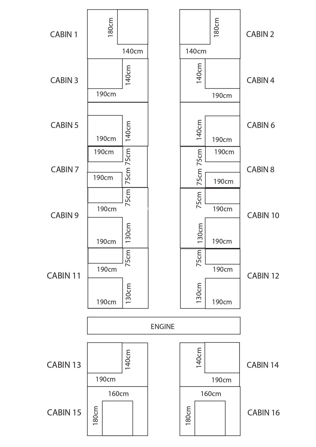 diagram aboard ADMIRAL Yacht for Charter