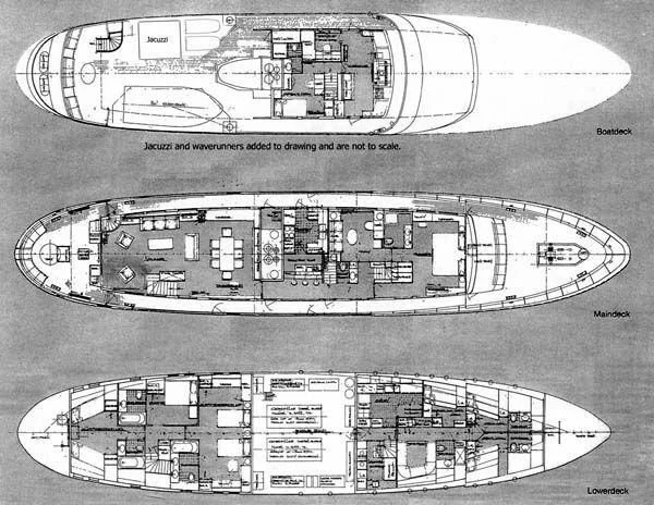 diagram, engineering drawing aboard ORION Yacht for Sale