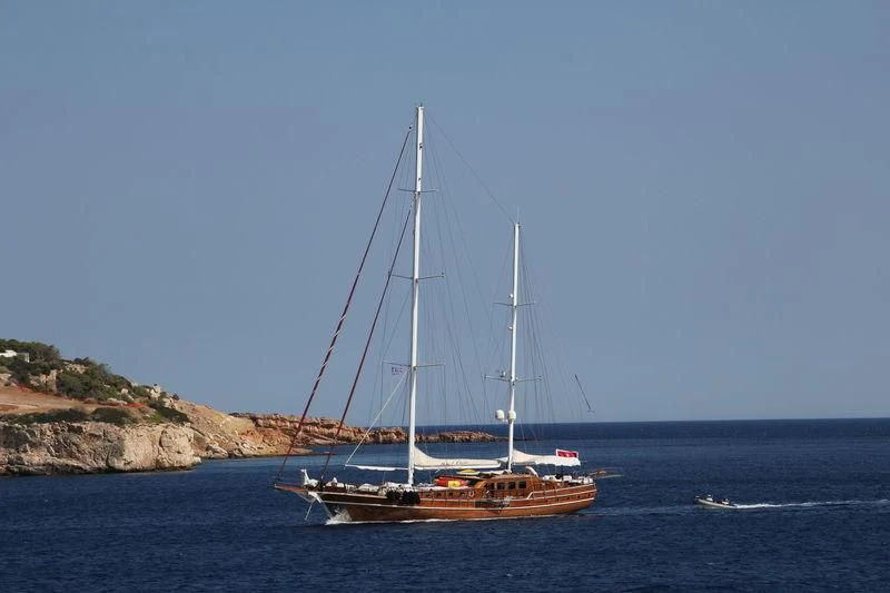 a sailboat on the water aboard TAKE IT EASIER Yacht for Sale