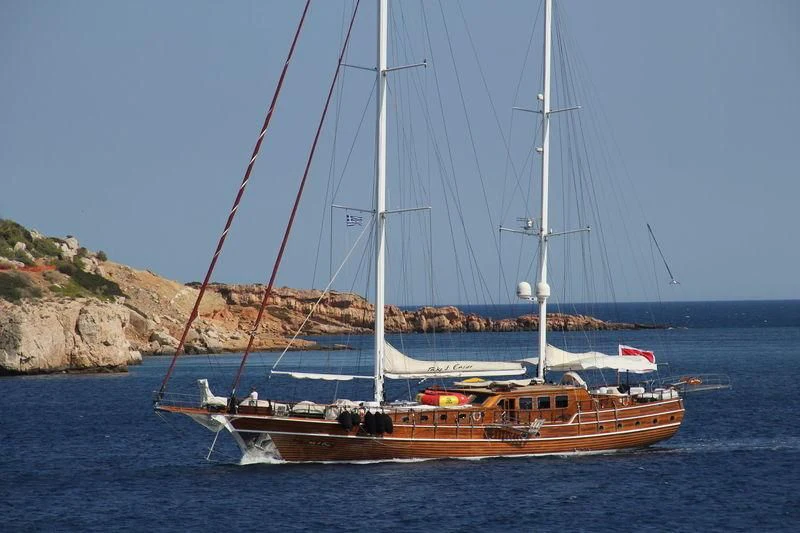 a boat on the water aboard TAKE IT EASIER Yacht for Sale