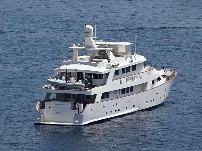 a boat on the water aboard SUPERMAX Yacht for Sale