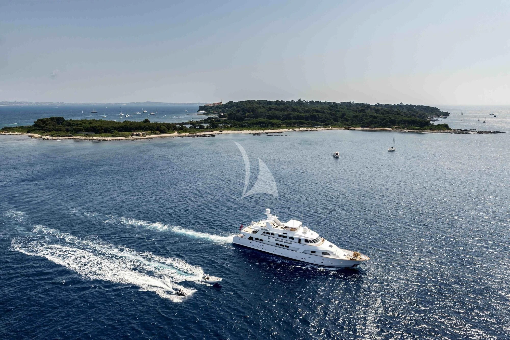 a boat on the water aboard SUPERMAX Yacht for Sale