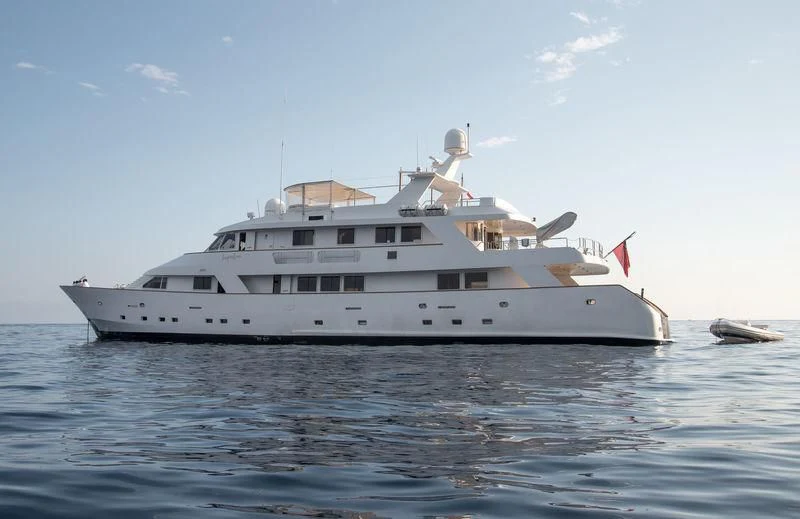 a large white yacht aboard SUPERMAX Yacht for Sale